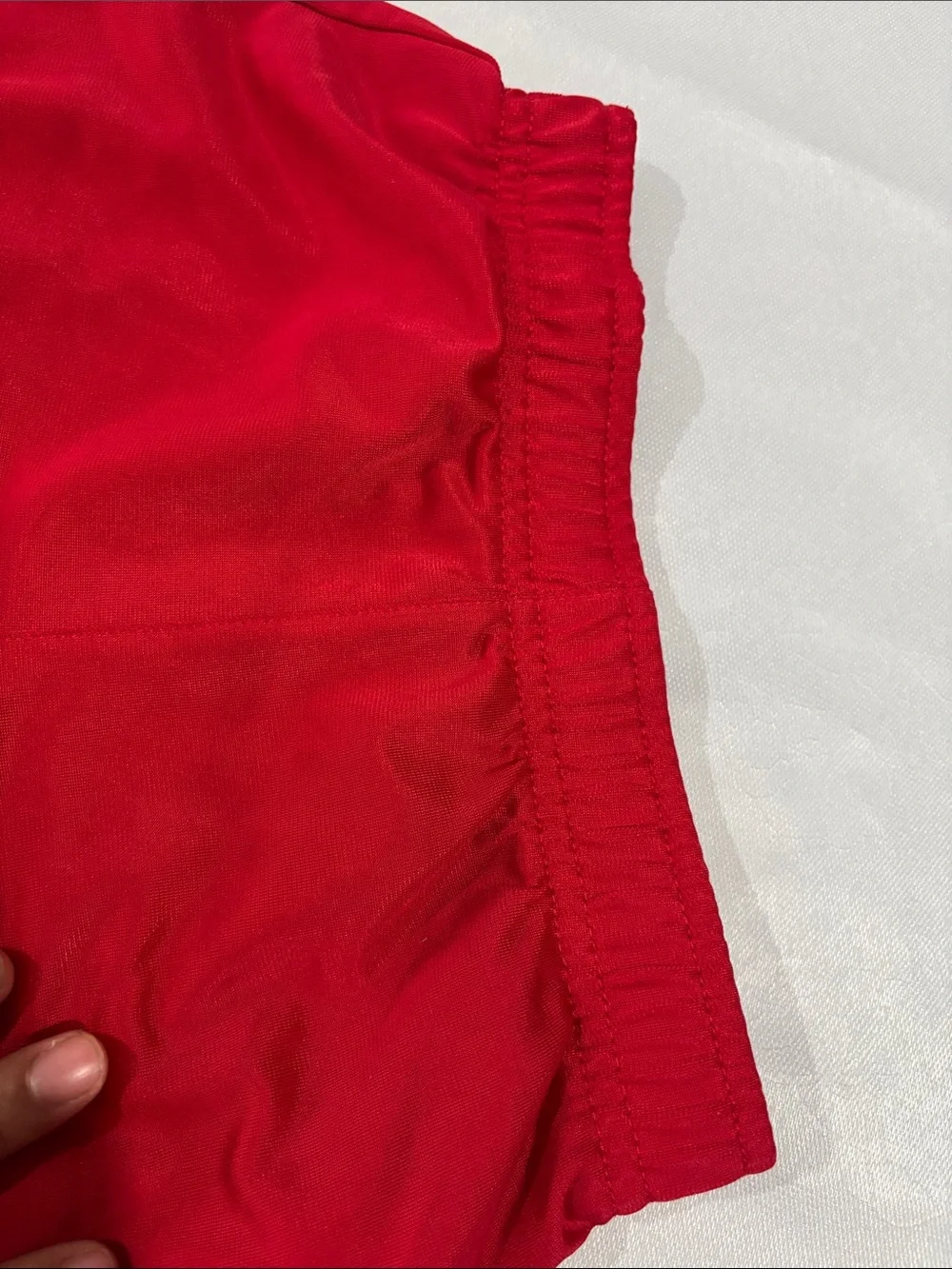 Red  Athletic Mesh Shorts